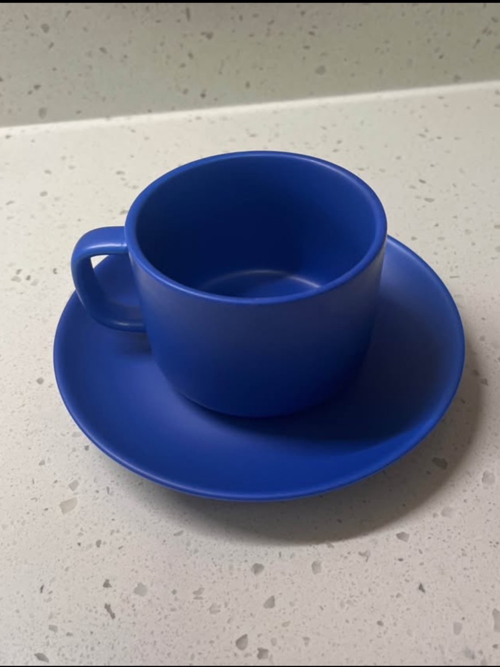 Plain Blue Coffee Mug with Saucer